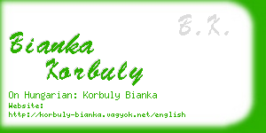 bianka korbuly business card